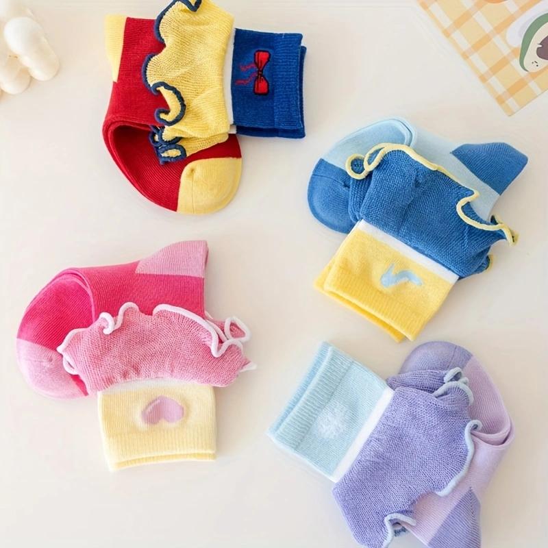 5 paia di calzini per bambini in cotone per