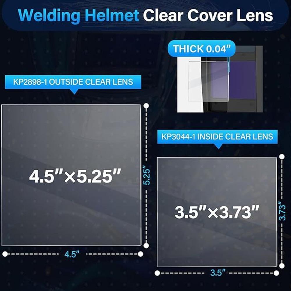 20 Pcs Replacement Welding Helmet Lens Solar Auto Darkening Replacement Lens Kit Industrial