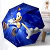 1pc Sonic the Hedgehog Automatic Folding Umbrella, Portable Collapsible Design, 8-Rib Iron Frame, , All-Season Casual Outdoor Accessory for Christmas