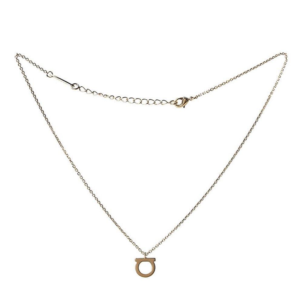 [Salvatore Ferragamo] Women's Crystal Gancini Necklace 76 0132 Cryst Orol 0696656 106171