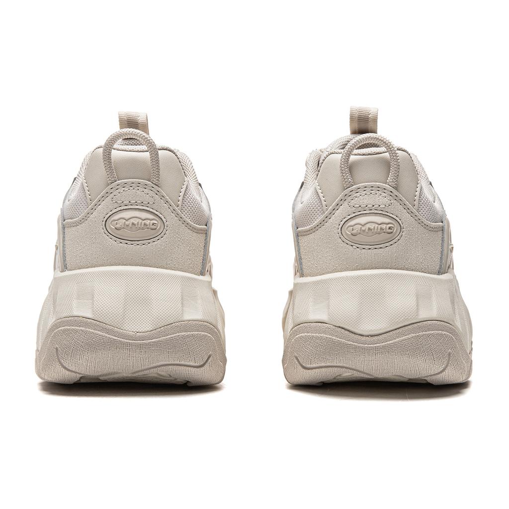 Li Ning Classic Versatile Retro Fashion Thick Sole Height Increasing Slimming Casual Low Top Lifestyle Shoes Women sneaker Stalactite-Gray AGCW028-4