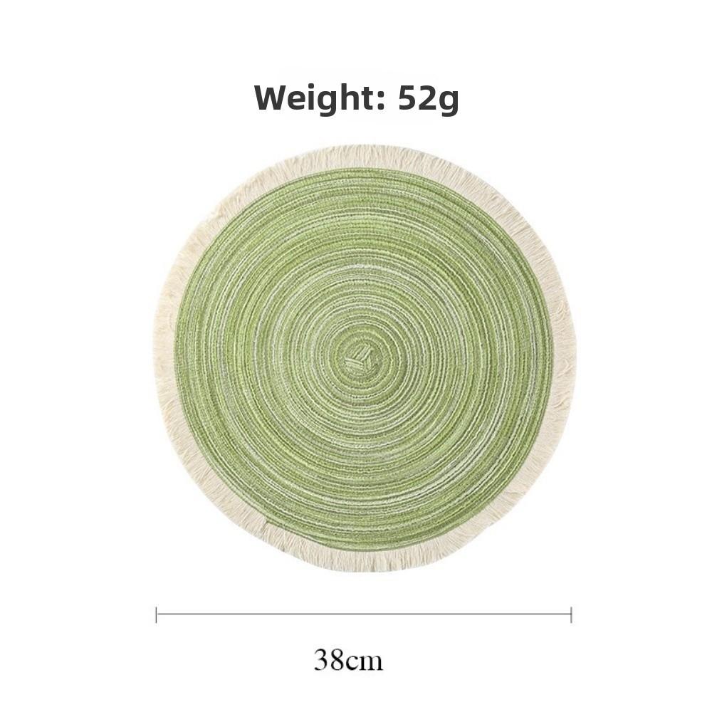 New Rope Cotton Braided Oval Placemats Washable Heat-resistant Braided Table Mats Non-slip Western Food Mats Kitchen