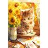 Diamond Embroidery Animal Cat Full Round Drill Mosaic Flower Art Handmade Gift Complete Kit Decorative Paintings