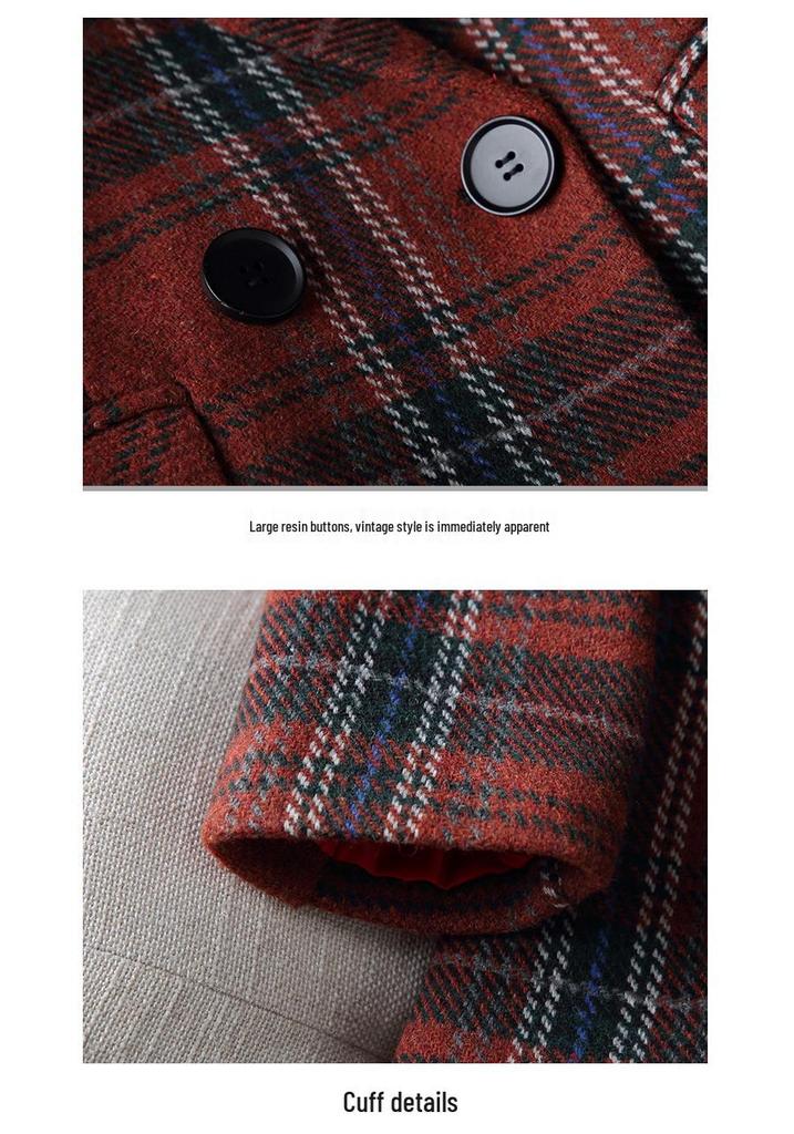 Women's Spring & Autumn Cross-Grid Blazer: Korean Business Casual British Style