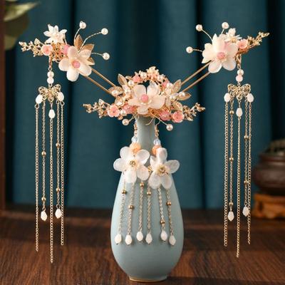Pearl Chinese Style Hairpin Set Tassel Hanfu Hair Stick Ancient Style   Girl Hair Accessories