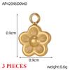 3PCS/LOT CARLIDANA Handmade Gold Plated Stainless Steel Charms, Sun Star Flower Butterfly Pendants for Bracelet Necklace Making