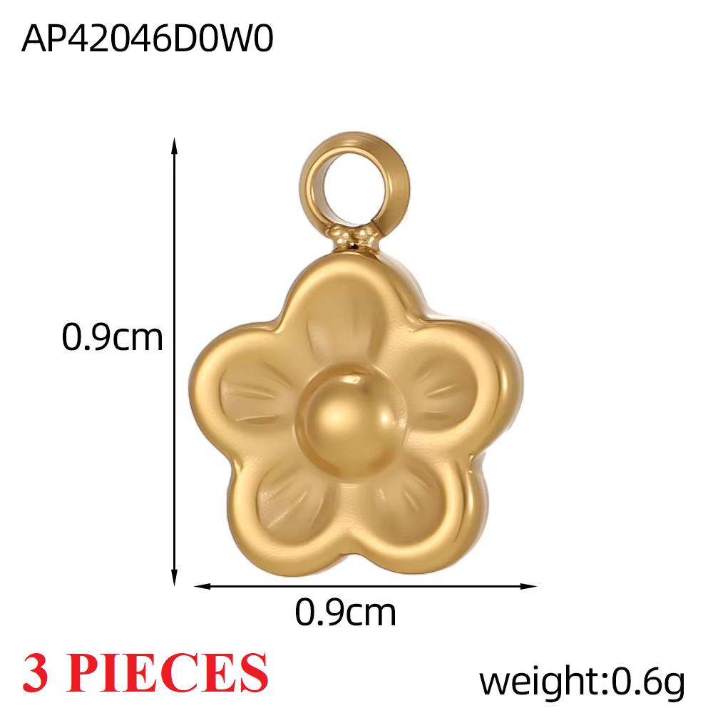 3PCS/LOT CARLIDANA Handmade Gold Plated Stainless Steel Charms, Sun Star Flower Butterfly Pendants for Bracelet Necklace Making