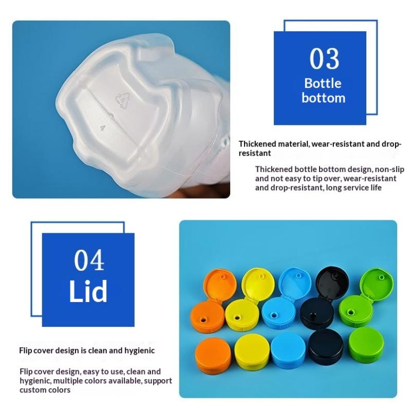 Kreslený hrníček s medvídkem a ohebným brčkem, těsnící, mačkací hrníček, roztomilý mačkací hrníček odolný proti protečení pro miminka