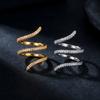 Elegant Geometric Winding Vine Ring for Women Brass Zircon Long Finger Wrap Paved Cocktail Party Prom Romantic Delicate Jewelry