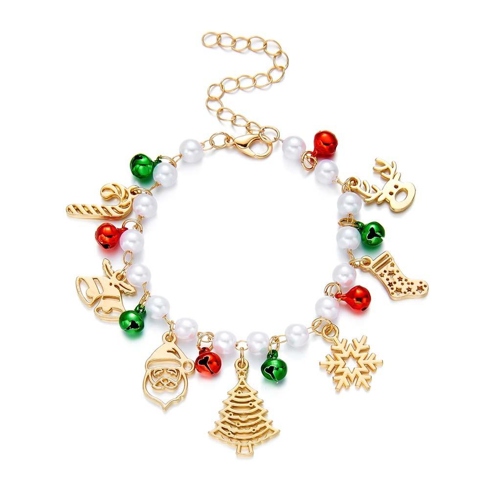 Charming Style Xmas Elk Wristband Vibrant Colors Snowflake Pendant Bangles Boutique Stores