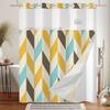 Hookless Double Layer Shower Curtain Geometric Pattern Printed Removable Lined Bathtub Waterproof Bathroom Curtains Decoration