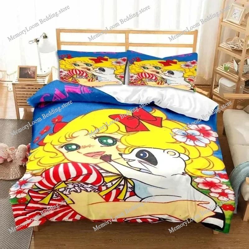 Anime Character Cute Manga Candy Candy Bedding Set Full/Queen/King Size Duvet Cover Pillowcase Kids Adult Soft Home Textile Set