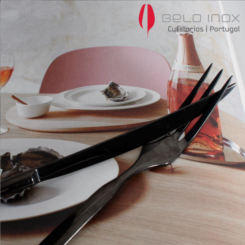 [belo inox] Platinum Titanium Black Steak Fork