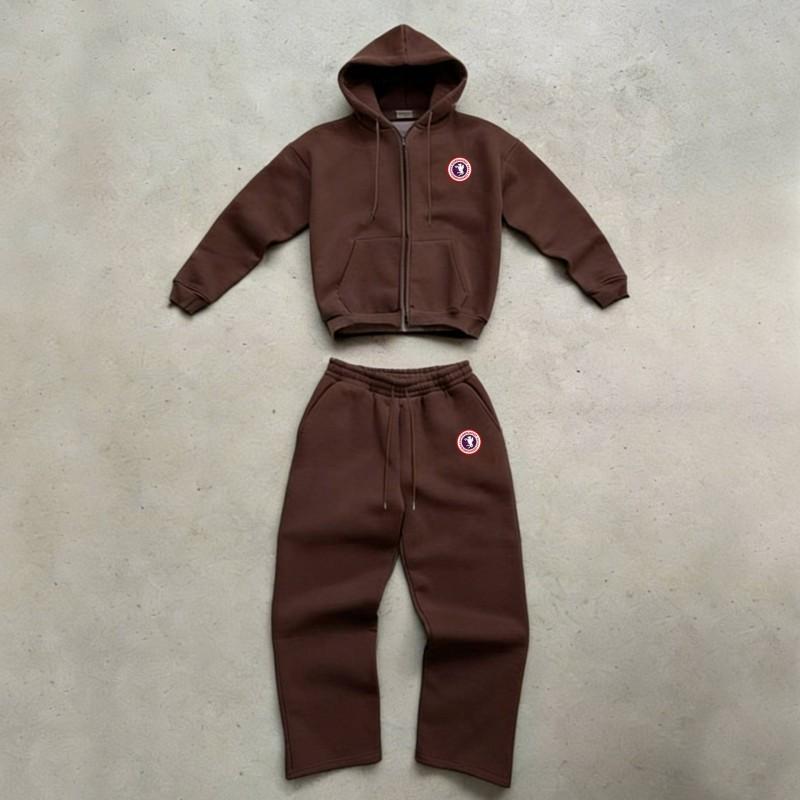 2026 Loose Fit Tracksuit Set Men Women Couple Hooded Zip Sweatshirt Jogger Pants Sport Casual Outfit