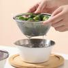 Stainless Steel Kitchen Colander with Bowl Set Small Food Rice Strainer Fruit Washing Basket for Food Preparation Tool