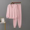 Women's  Autumn Winter  V Neck Sweater Two Piece Set  Knitted Pants Suits Fashion Casual Pullover Tracksuits Outwear