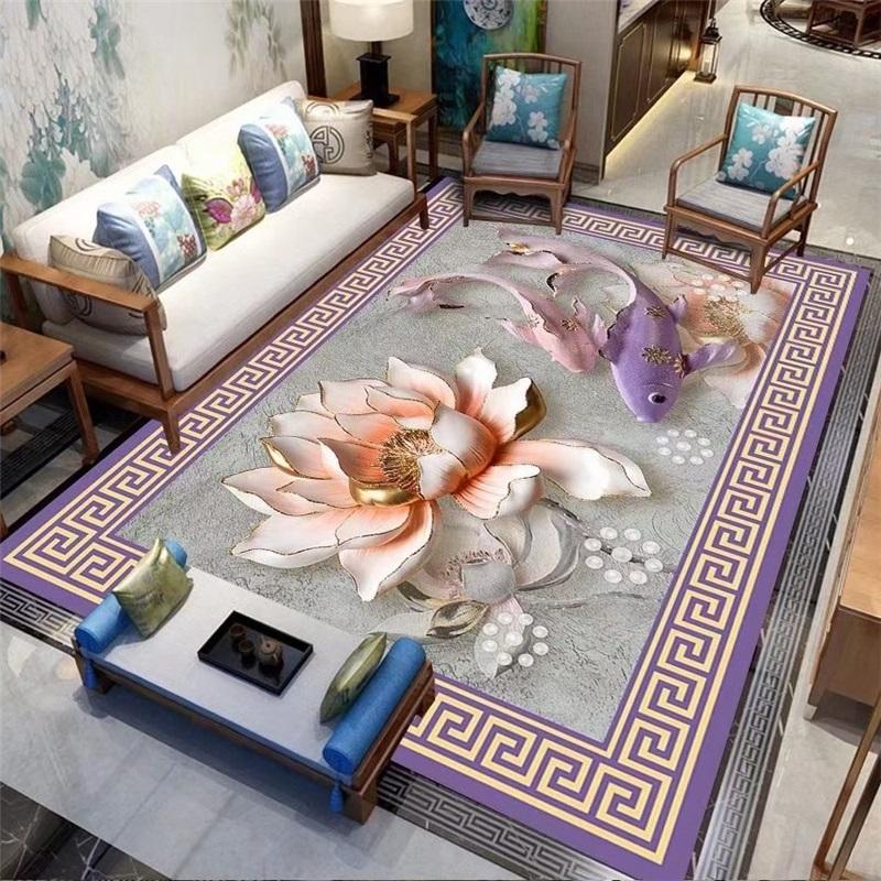 Traditional Chinese Style Area Rug Door Mat For Living Room Study Bedroom Tea Room Sofa Cushion Home Use