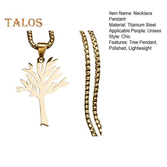 Unisex halskjede anheng Tree of Life Pure Color Titanium Stål Polert Individuelle Kvinner Menn Hals Smykker Club Party Halskjede