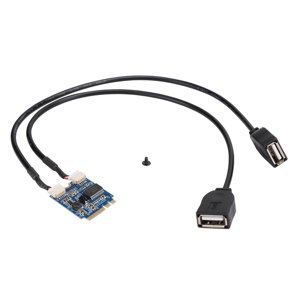 M.2 NGFF To USB Riser Card KEY A E To Double Port USB2.0 Interface Expansion Card Cable Adapter