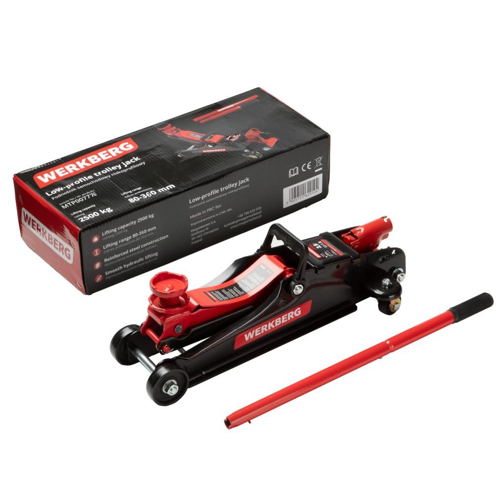 Podnośnik Samochodowy Niskoprofilowy WERKBERG 2,5T 80-360 Mm N
