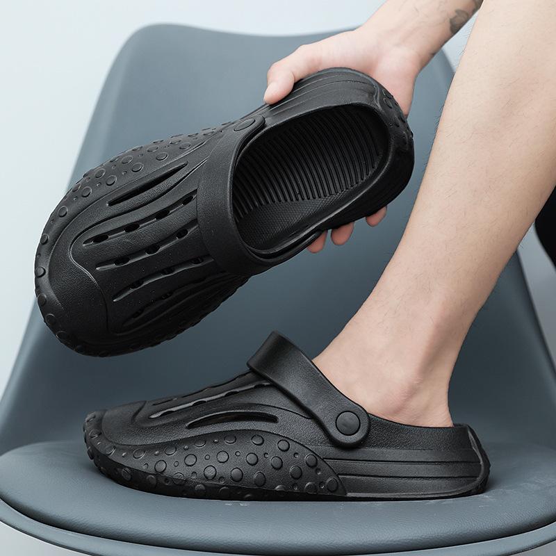 2025 new baotou sandals thick-soled comfortable to step on shit, soft-soled versatile garden shoes, one shoe and two, wear cool slippers