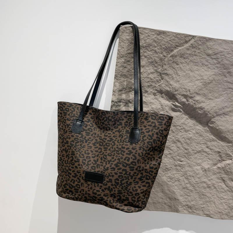 

Модная холщовая сумка-тоут для женщин с уникальным дизайном в модном леопардовом принте Small Leopard Coffee