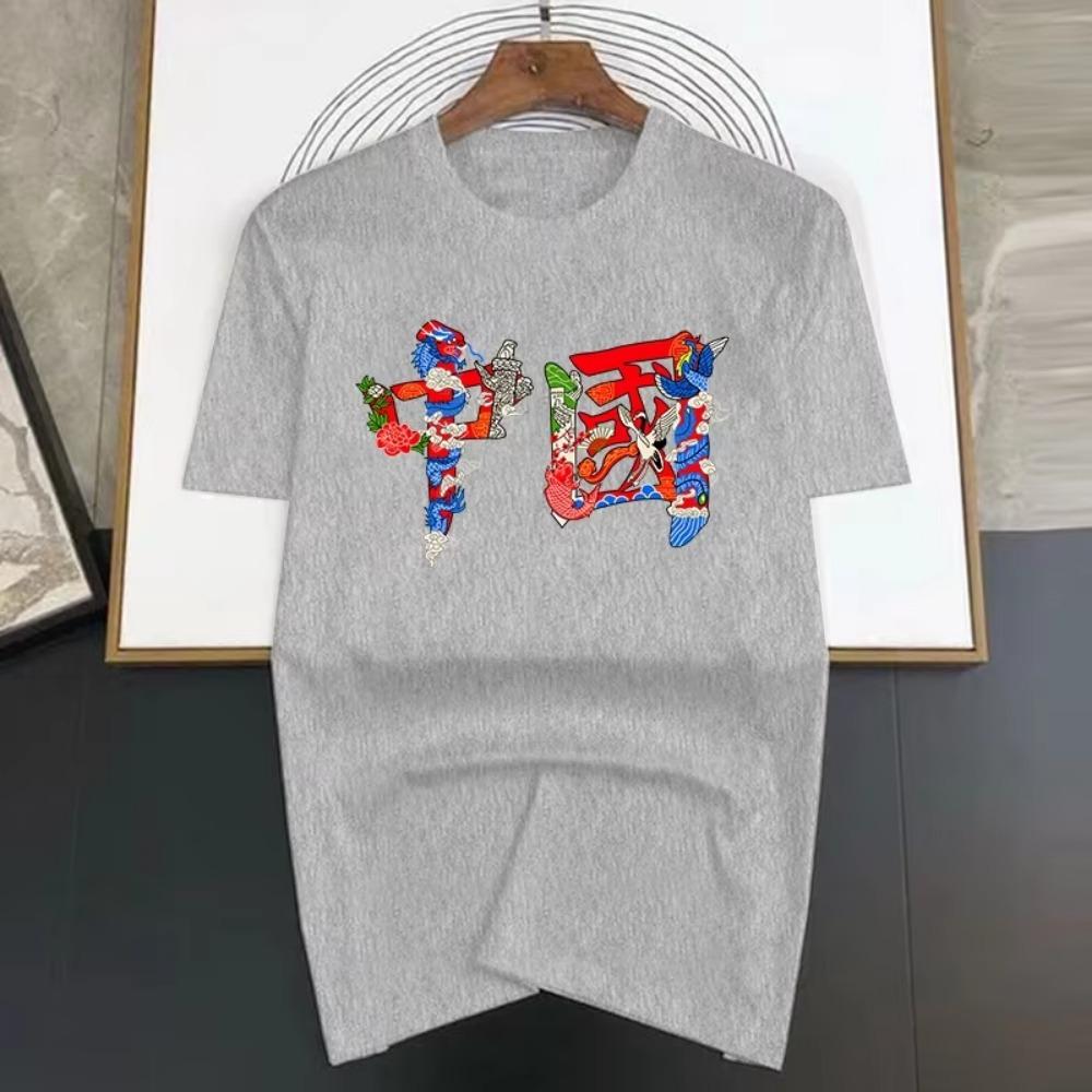 Luxury Brand Chinese Literary Style Print T Shirt For Man Summer Unisex Ulzzang Oversized T-shirt Y2k Tops Short Sleeve Men's