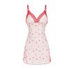 Women's Plus Size Silky Print Deep V Low Cut Slit Sleep Dress Lounge Set