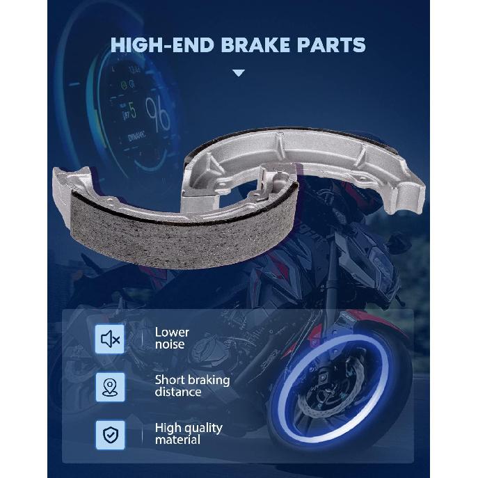 ECCPP Brake Shoes Fits for 1986-1988 Kawasaki Bayou 185 KLF185A, 1988-2002 Kawasaki Bayou 220 KLF220A, 2003-2010 Kawasaki Bayou 250 KLF250A, 705 *