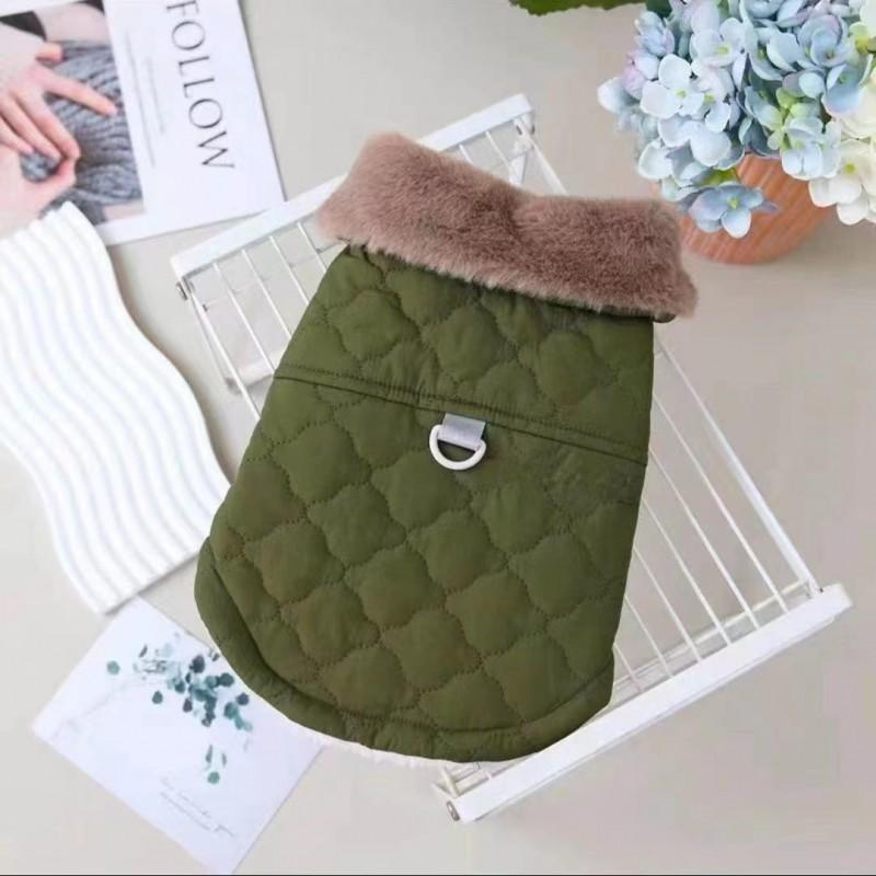 Pet Dog Cat Winter Vest Coat With Leash Ring Fleece Lined Warm Thick Cotton Bichon Teddy Small Medium Large Breeds