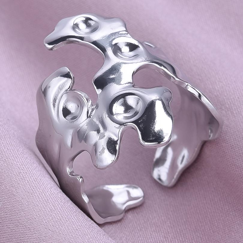 Personality Minimalism Open Adjustable Beads Ring Waterproof Stainless Steel Rings For Women Men Accessories Finger Jewelry Gift