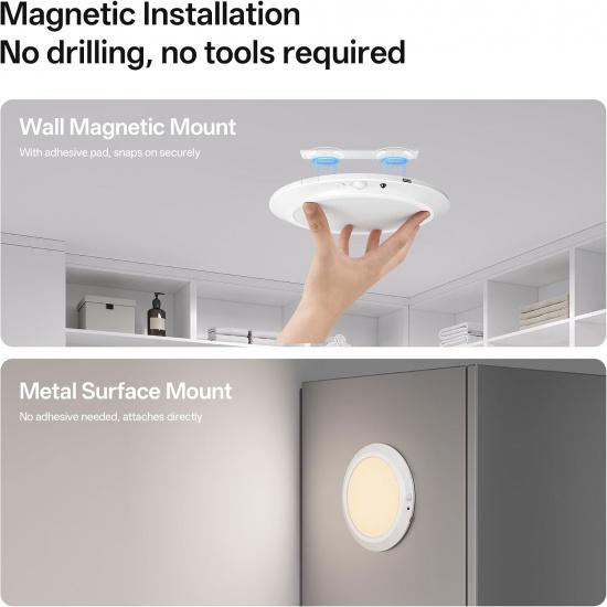 Homelist 12000mAh Rechargeable Magnetic Ceiling Light with Remote | Shower Lights for Inside, Battery Operated Motion Sensor Ceiling Light for