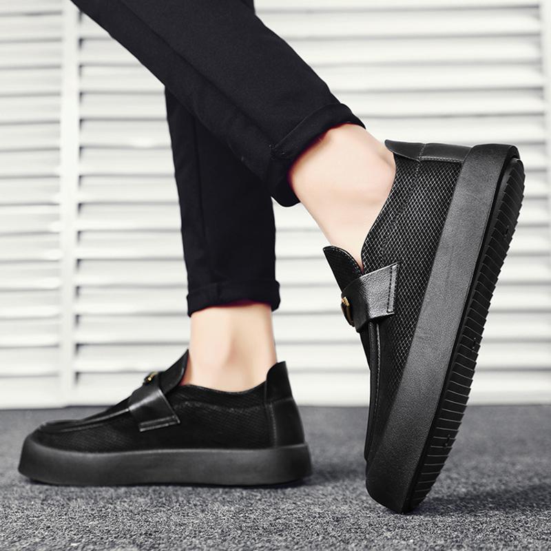 Herren Trendige Vielseitige Lederschuhe mit dicker Sohle Neue Mode Lederschuhe Herbst Herrenschuhe Lässige Dad Trendschuhe Größe 39-44