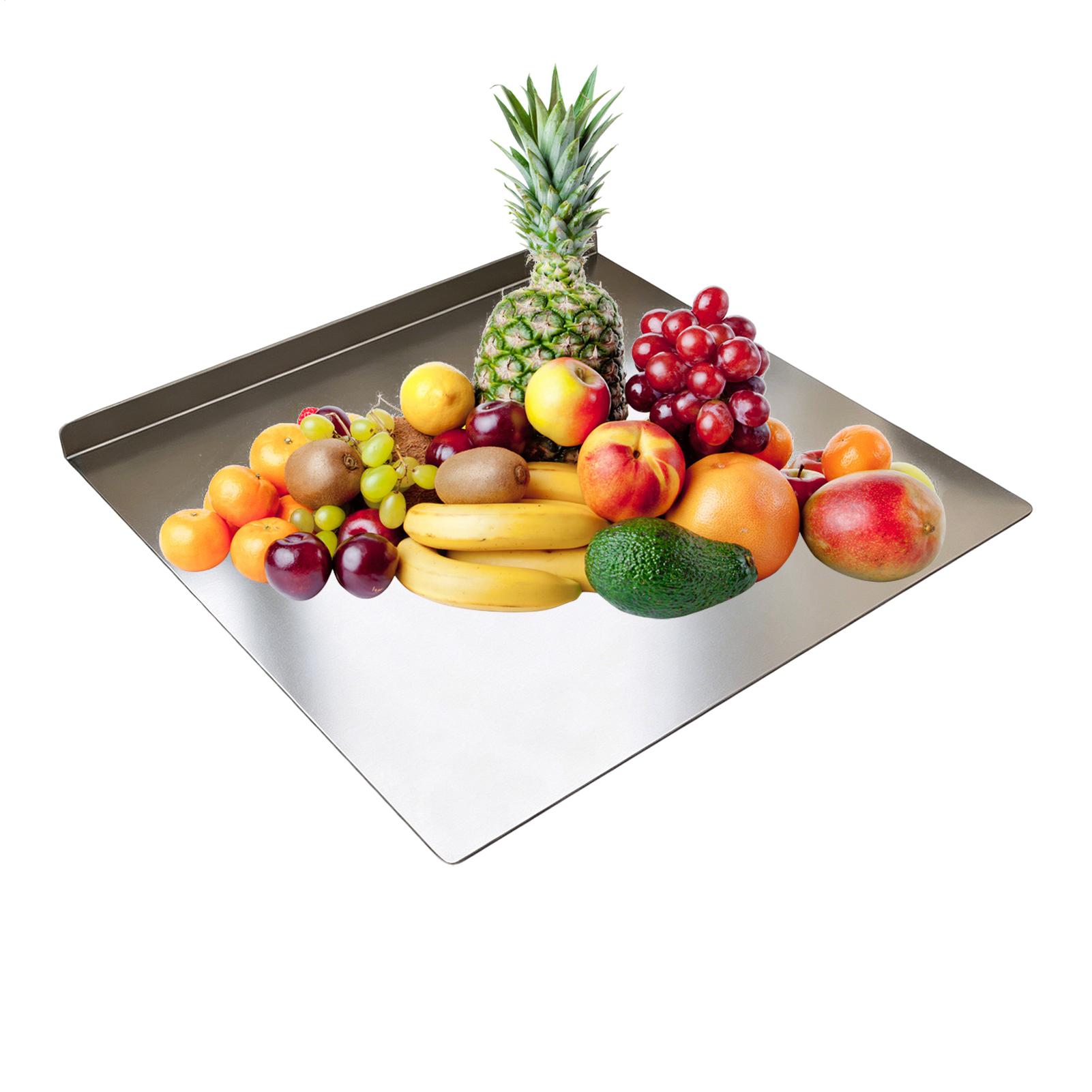 Stainless Steel Cutting Board With Edge Non-Slip Chopping Kitchen Cutting Board Countertop Cutting Boar For Meat Fruits Sushi 28x30cm