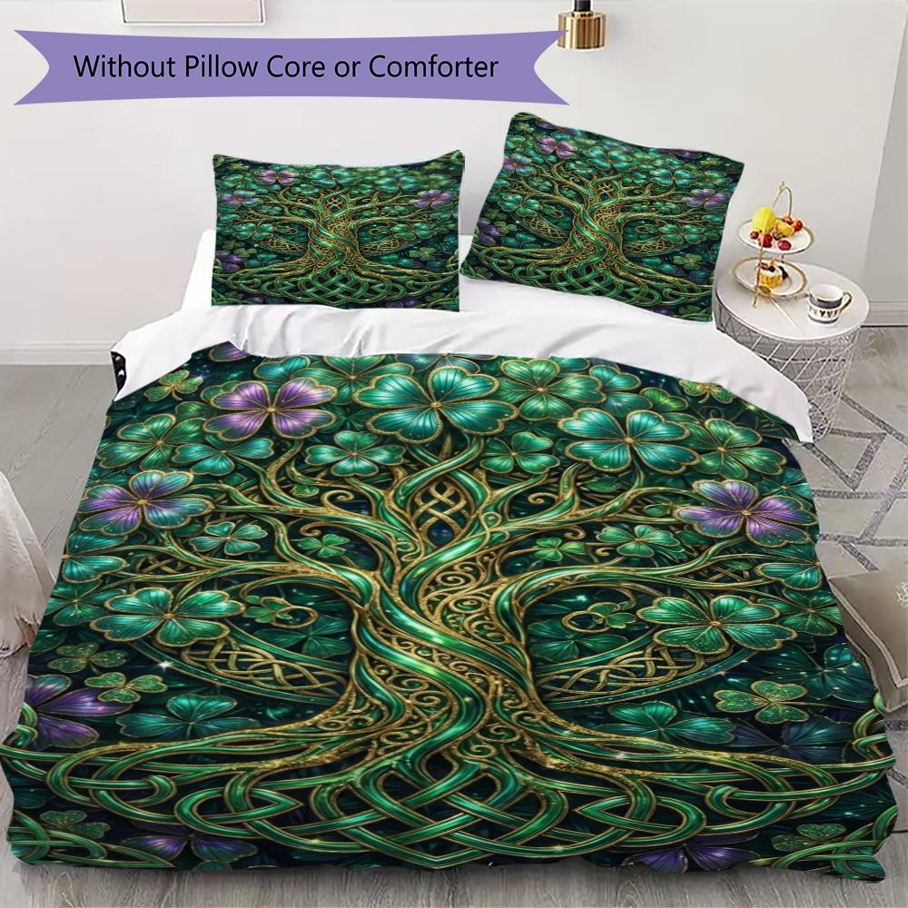 Tree of Life Pattern Bedding uilt Set uilt Cover Pillowcase Home Decoration Birthday Gift (1 * duvet cover + 2 * pillowcase  without core)144