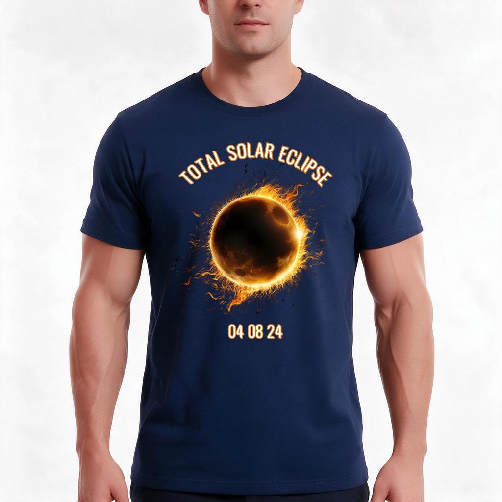 Total Solar Eclipse 04 08 24 Tshirt Summer Casual Cotton Tee Oversized Streetwear Tops Vintage Graphic Print 100 Cotton