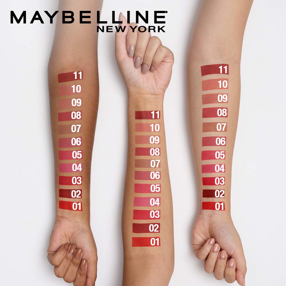 Maybelline New York Sensational Liquid Matte Lipstick 03 Flush It Red 7ml Lightweight Non-Sticky Non-Drying
