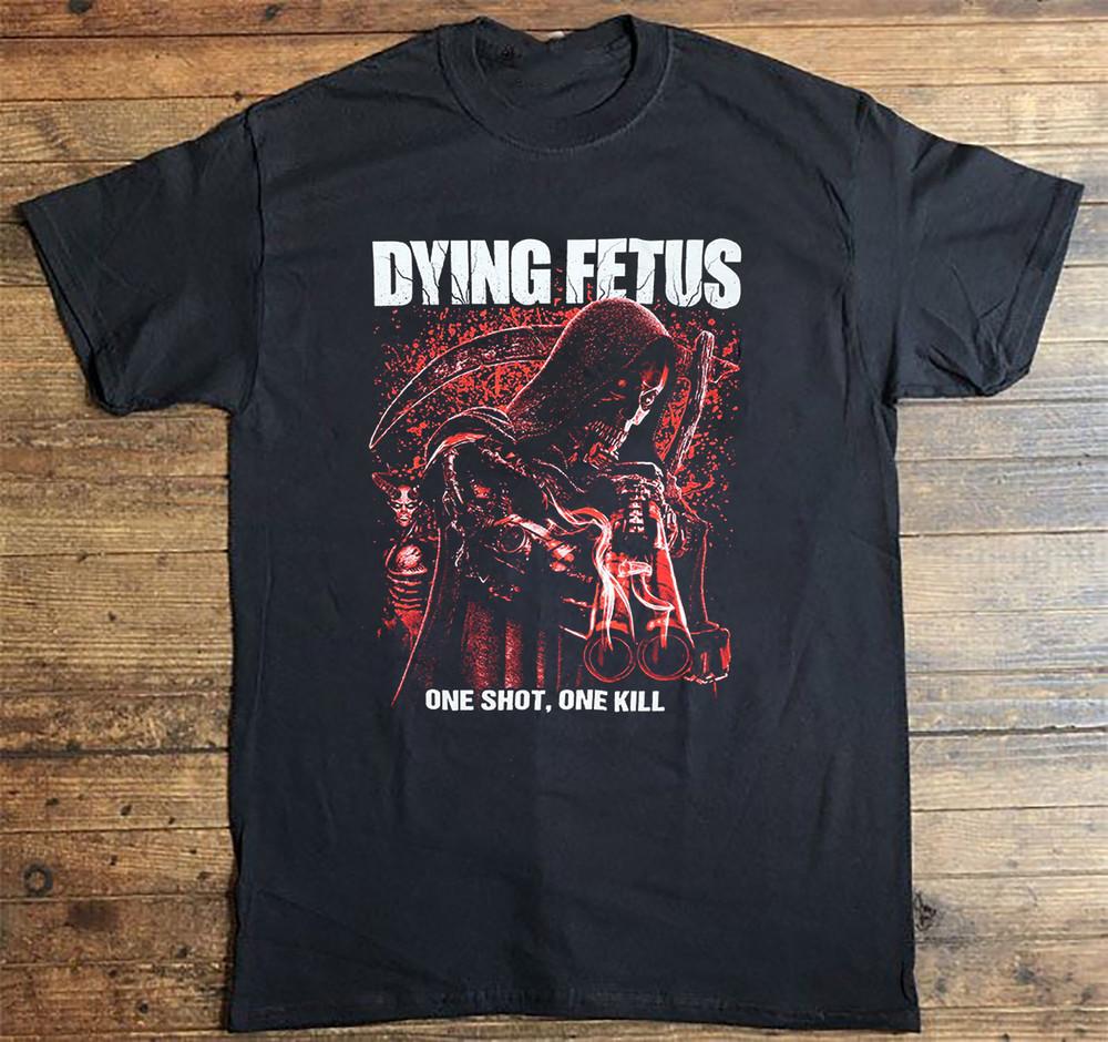 

DYING FETUS ONE SHOT KILL Retro Black All Size Shirt Unisex T-Shirt XXL