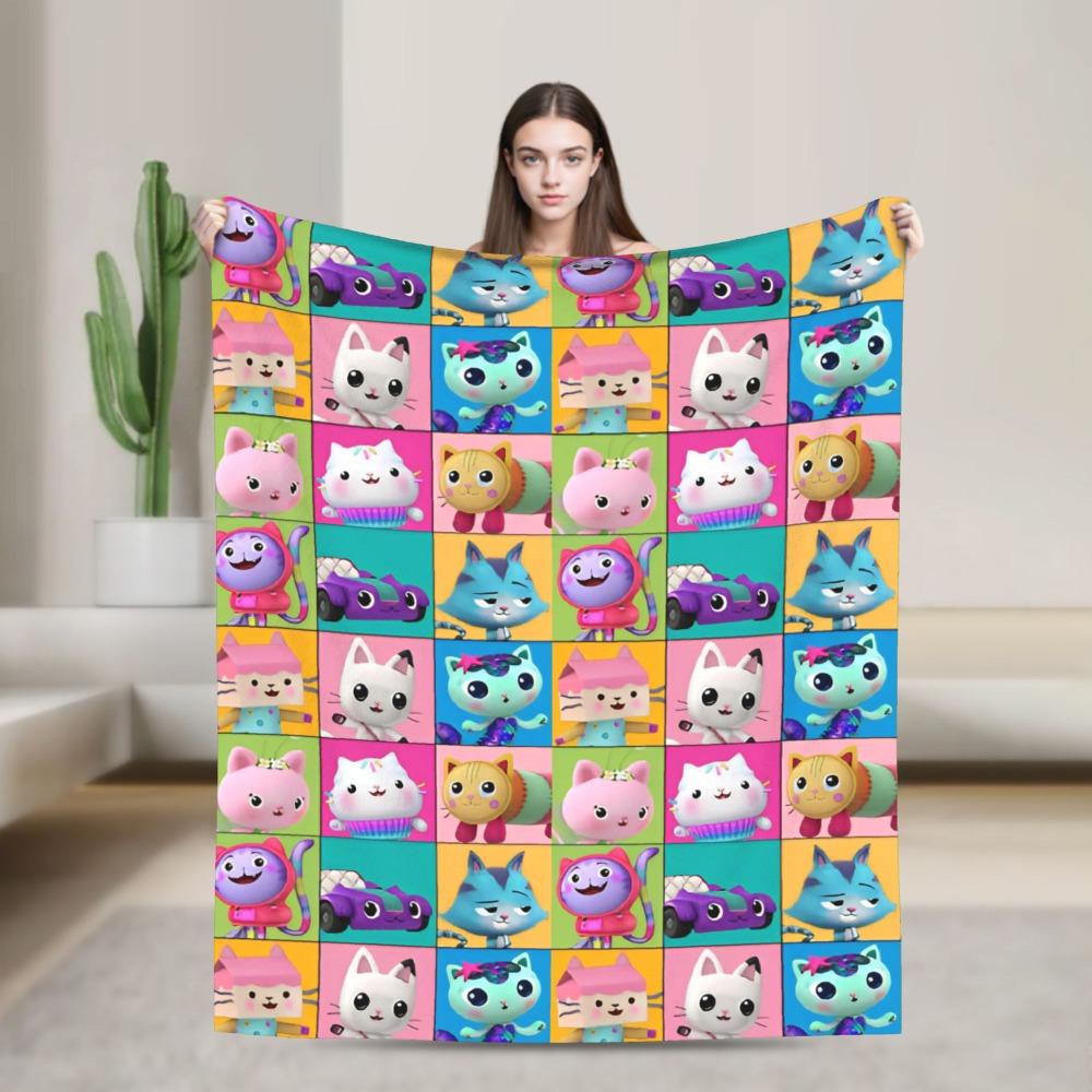 Gabby flannel blanket cute cartoon design soft blanket for the bedroom camping cosy bedspread sofa bed cover