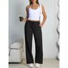 Gerade Weiter Bein Lockere Hose Damen Mode Frühling Sommer Baggy Jogginghose Hohe Taille Lässig Straßenhosen Schicke Hosen