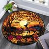 Deer Sunset Round Area Rug,Carpet Rug for Living Room Bedroom Sofa Playroom Decor,Non-slip Floor Mat