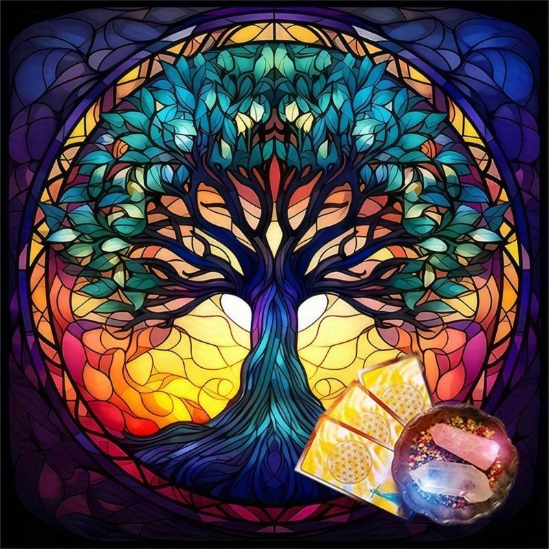 Divinations Tablecloth Circle Tree Astrology Tarots Card Tablecloth Altars Cloth Divinations Board Game Accessory