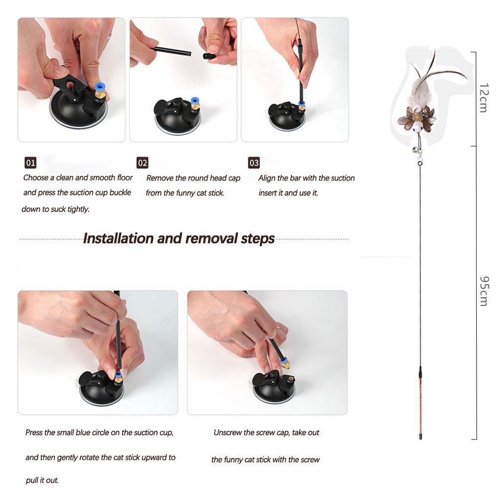 Free Hands With Bell Sucker Scratcher Simulation Bird Cat Toy Cat Stick Toy Cat Supplies Wand Toy