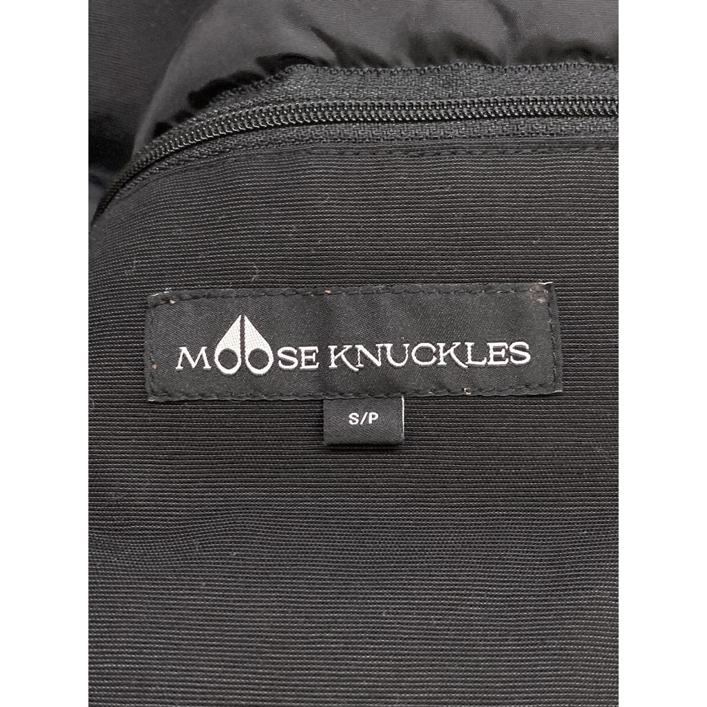 Moose Knuckles Schwarze LITTLE RAPIDS BOMBER Daunenjacke mit Kapuze und Pelzbesatz Jacke S schwarzGebraucht