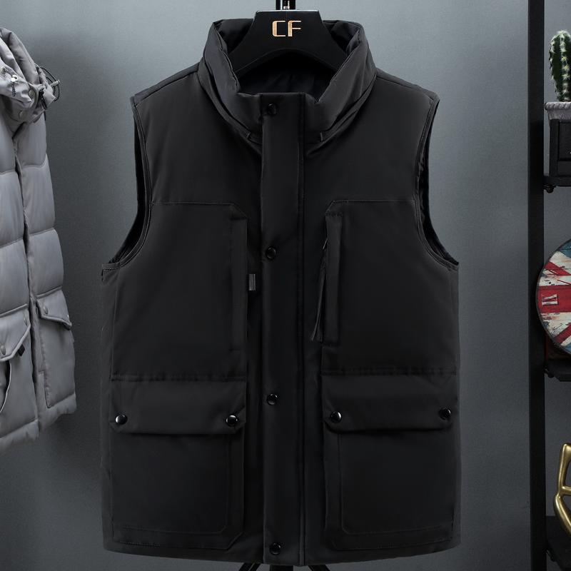 Plus Size L-7XL Winter Men's Sleeveless Jackets Hooded Casual Thick Warm Vest Man Outerwears