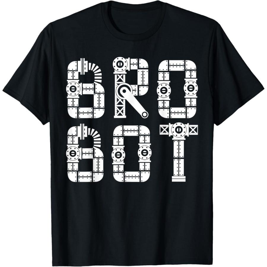 

Парная семейная футболка с роботом _ Брат _ Bro Bot XXXXXL чёрный