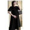 2026 Summer Korean Style Loose Round Neck Casual Little Black Mid-length Dress