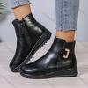 Fashion Comemore Casual Warm Ankle Boots for Women Winter 2025 Leisure Soft Leather Side Zipper Versatile Plush Short Botas Femininas