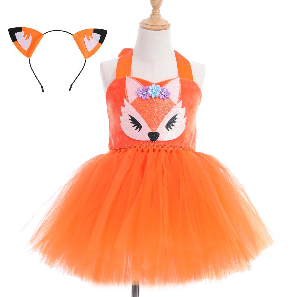 Girls' Cartoon Animal Mesh Tutu Dress for Cosplay