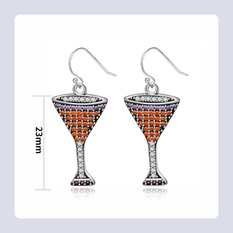 

Серьги из стерлингового серебра 925 пробы, роскошные серьги-подвески для бокалов шампанского для женщин, новый стиль, циркон, ювелирные изделия для вечеринок, аксессуары, подарок